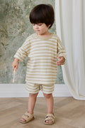 Short classique en coton rayé avec taille élastiquée et cordon de serrage