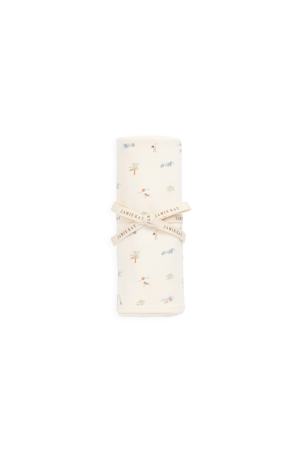 Cozy Cream Organic Cotton Blanket with Animal Motifs