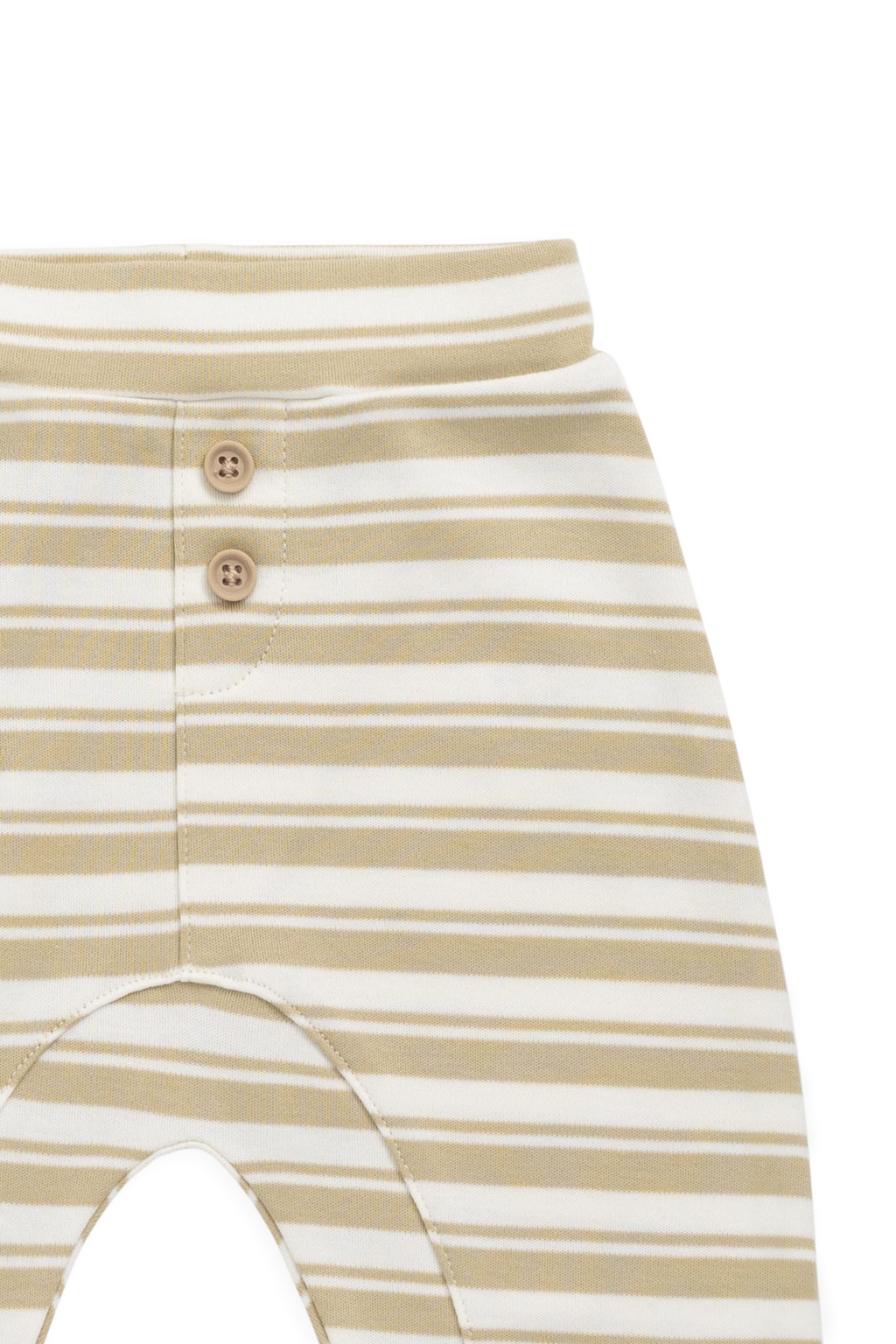 Pantalon classique en coton rayé avec taille élastique et bouton décoratif