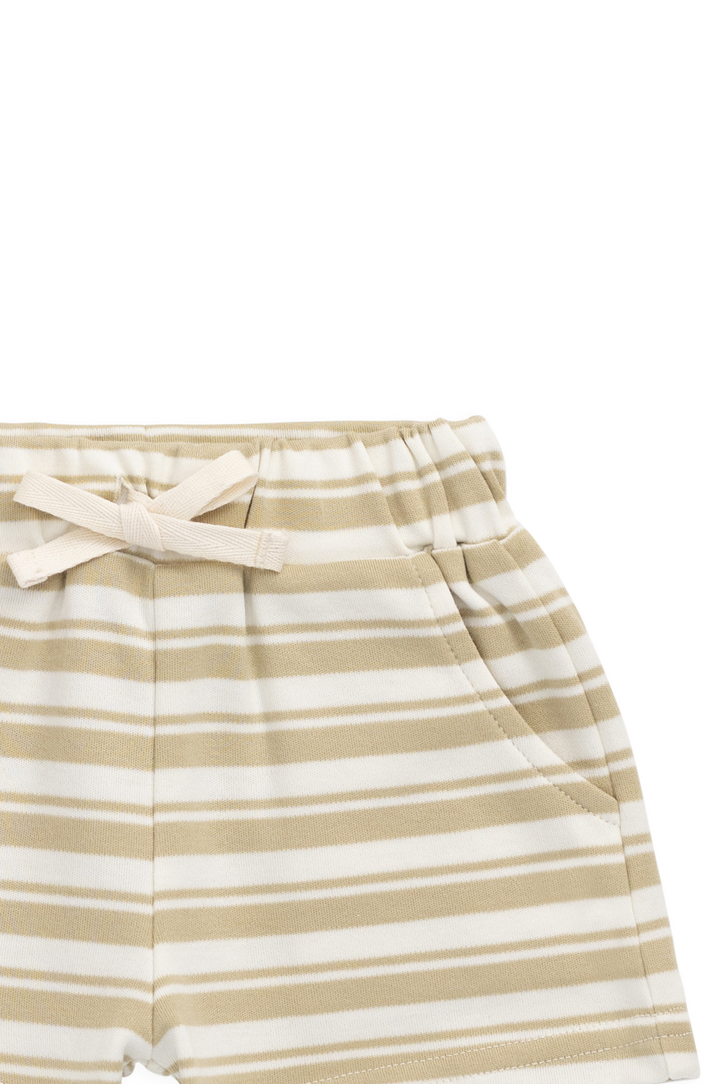 Short classique en coton rayé avec taille élastiquée et cordon de serrage
