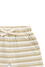 Short classique en coton rayé avec taille élastiquée et cordon de serrage