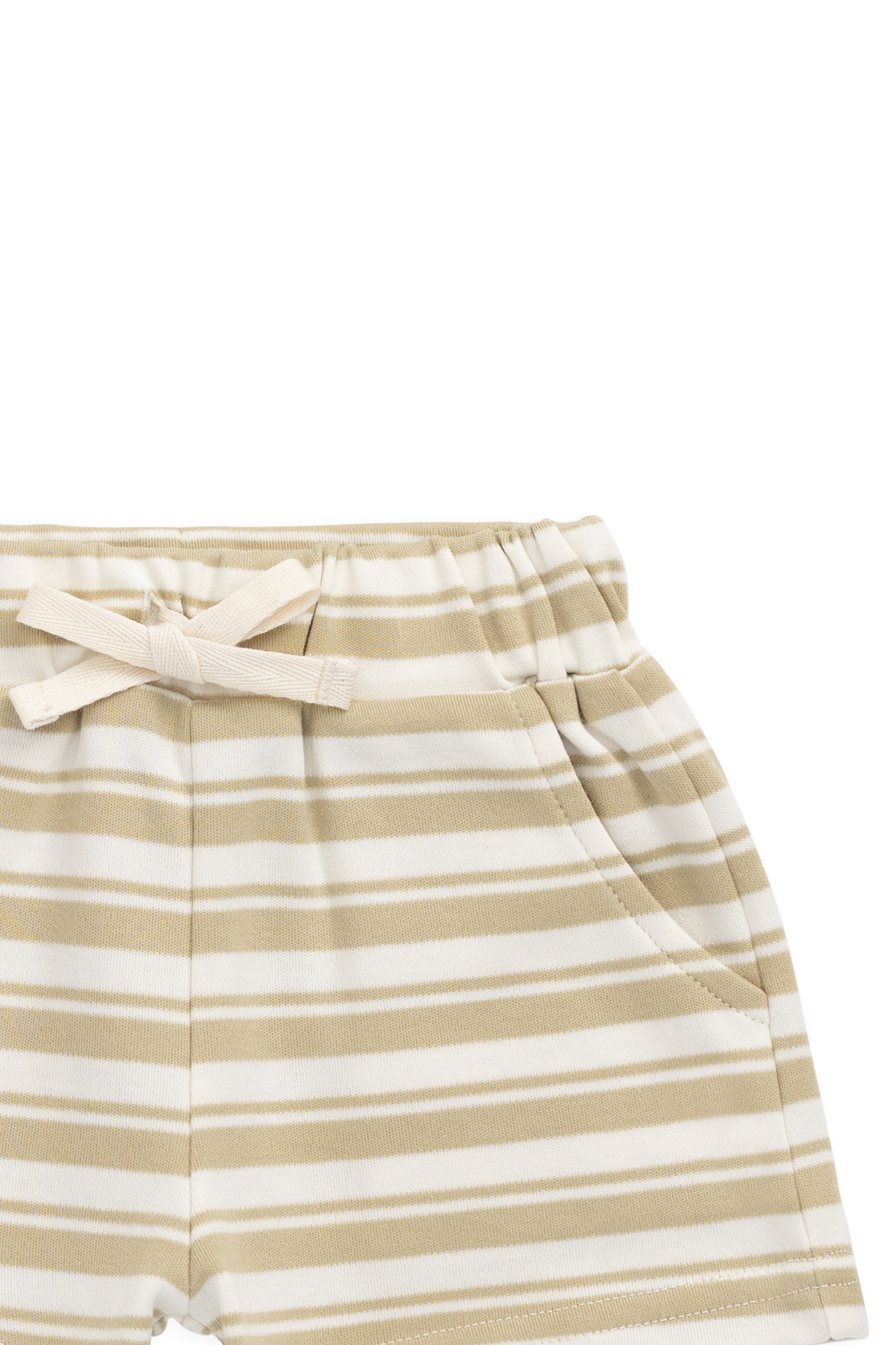 Short classique en coton rayé avec taille élastiquée et cordon de serrage