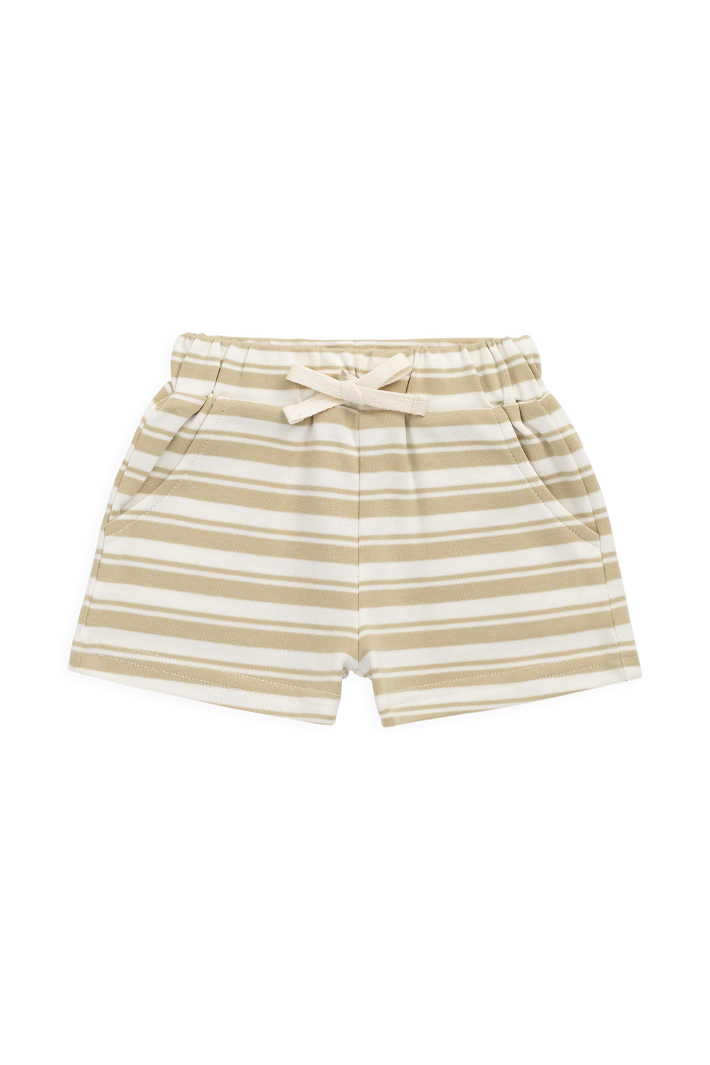 Short classique en coton rayé avec taille élastiquée et cordon de serrage