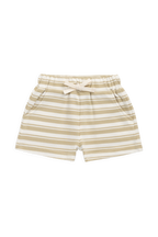 Short classique en coton rayé avec taille élastiquée et cordon de serrage