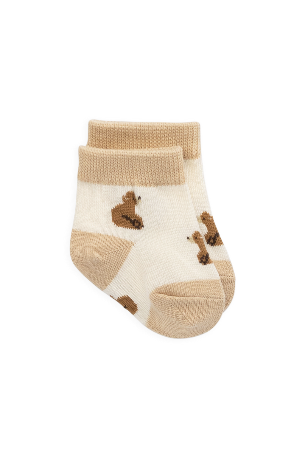 Chaussettes classiques neutres en coton avec joli motif et bord-côte