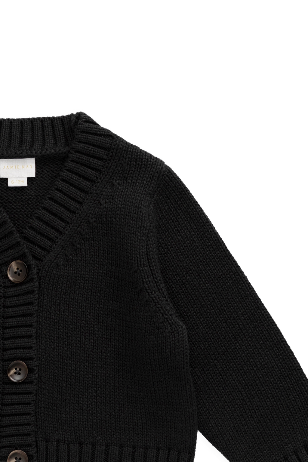Gilet classique en maille de coton anthracite avec col en V et fermeture boutonnée sur le devant