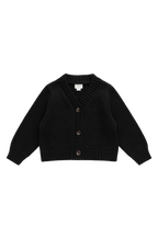 Gilet classique en maille de coton anthracite avec col en V et fermeture boutonnée sur le devant
