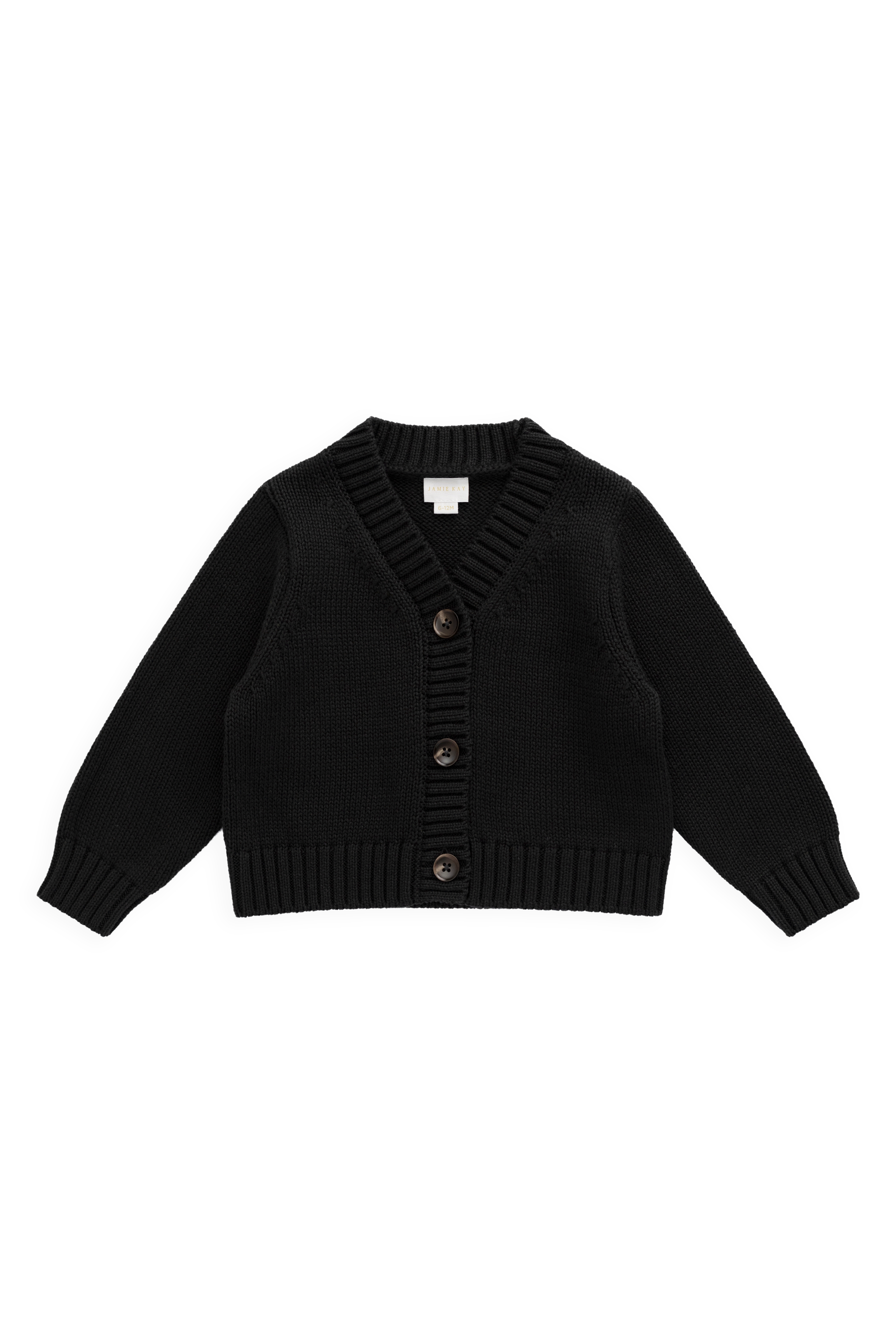 Gilet classique en maille de coton anthracite avec col en V et fermeture boutonnée sur le devant