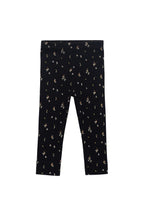 Legging classique en coton et modal ébène avec texture côtelée et imprimé floral