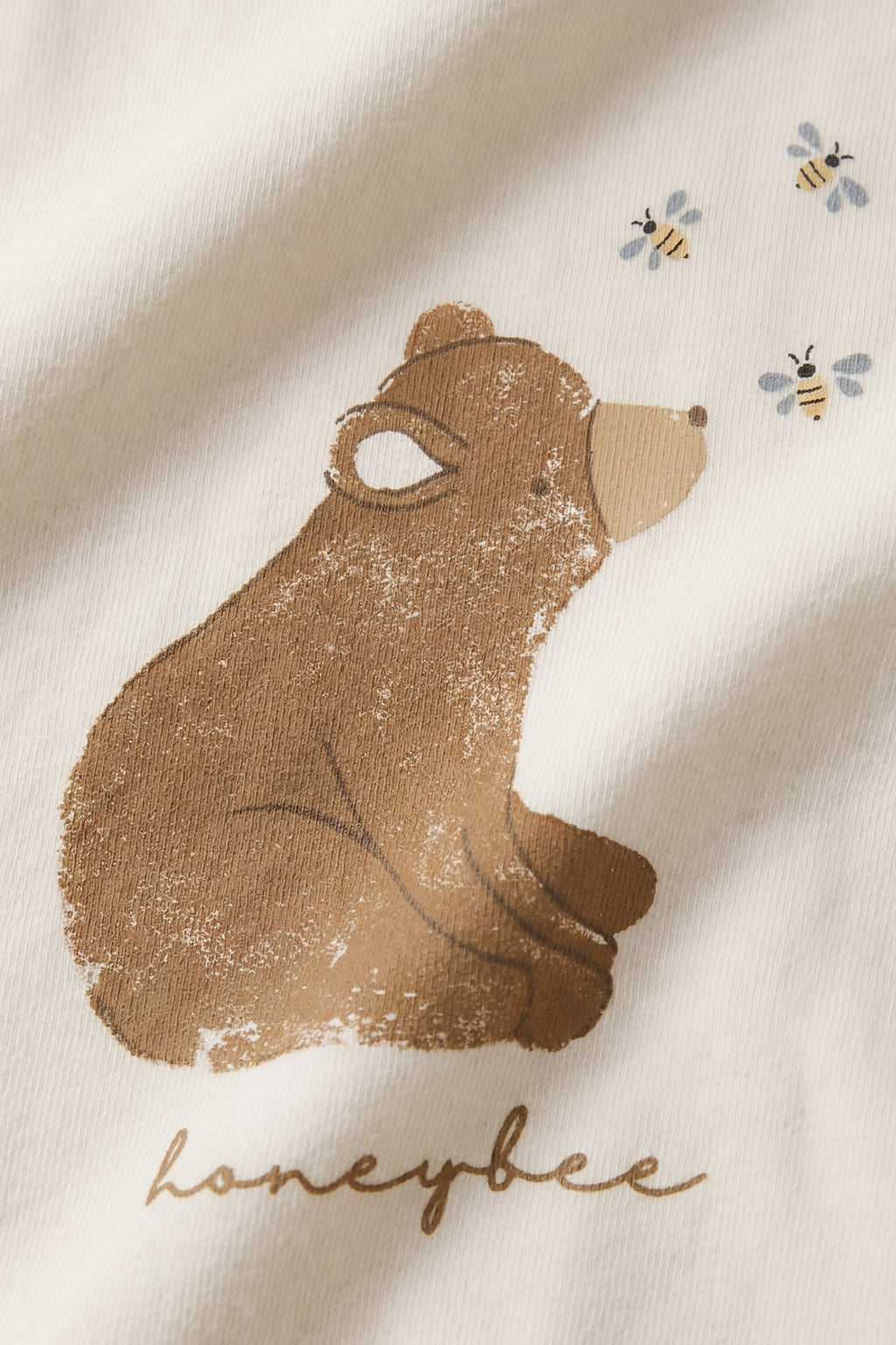 Haut à manches longues en coton biologique Classic Cloud avec motif abeille et coupe décontractée
