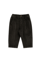 Pantalon Classique en Coton Basalte avec Taille Élastiquée et Poches Avant