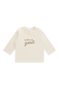 Haut à manches longues en coton biologique Classic Cloud avec imprimé Life is Good et coupe décontractée
