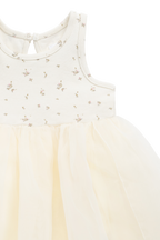 Robe Romantique Vintage en Coton et Tulle de Polyester à Jupe Volumineuse